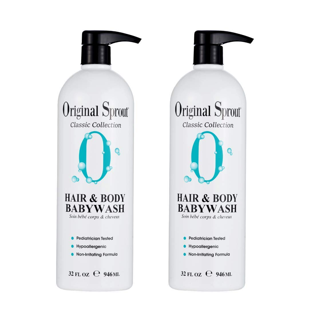 Original Sprout Organic Vegan Shampoo And Body Wash For Sensitive Baby Skin. 32 Ounces. 2 Pack. (Packaging May Vary)