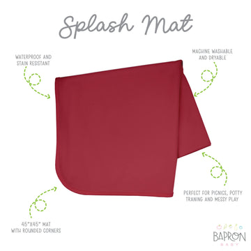 Bapronbaby Minimalist Cranberry Splash Mat - Waterproof Catch-All For Under High Chairs, Floors, Tables, Playtime Or Arts & Craf
