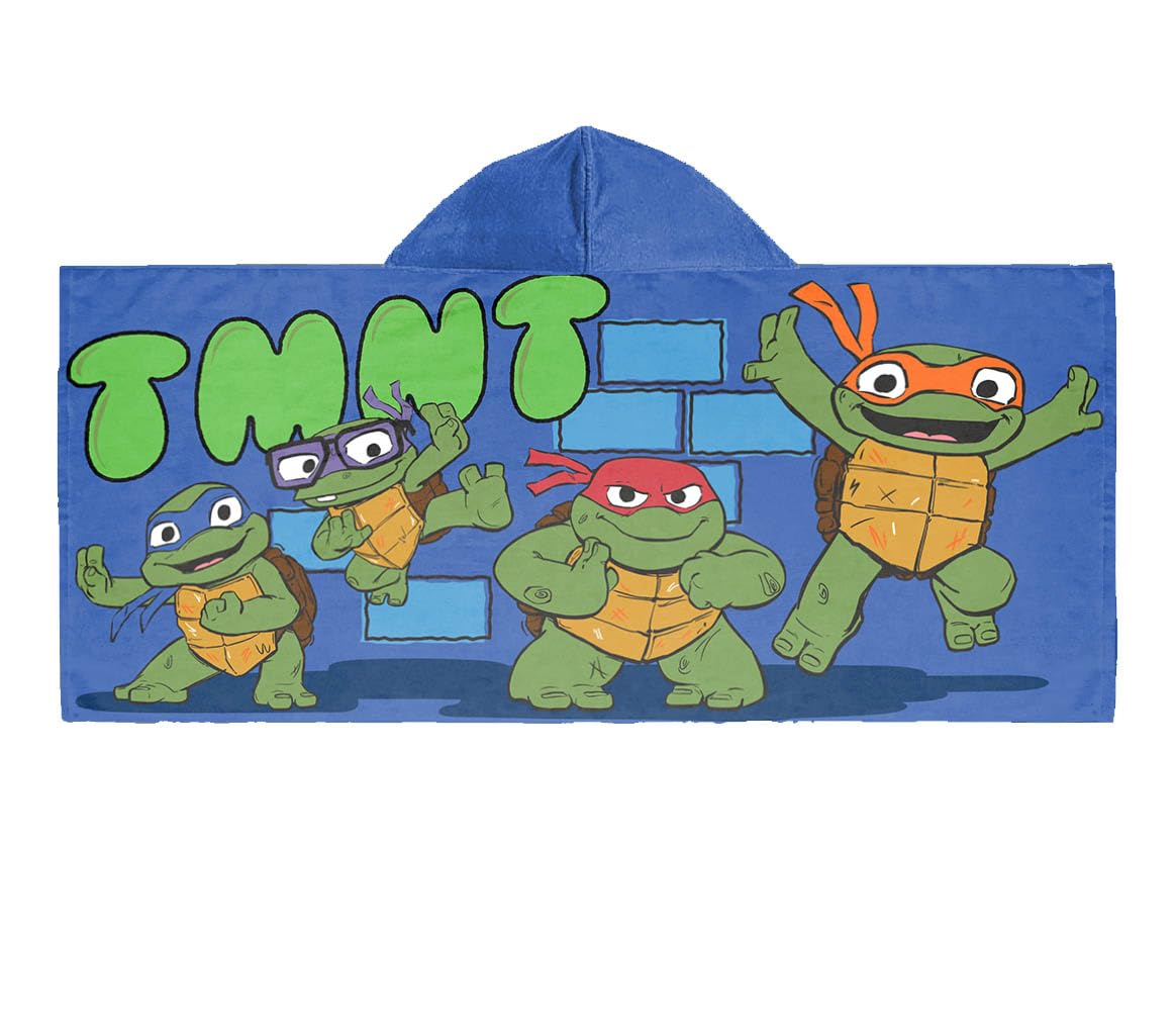 Jay Franco Nickelodeon Teenage Mutant Ninja Turtles Turtle Time Kids Bath/Pool/Beach Hooded Towel - Super Soft & Absorbent Cotto