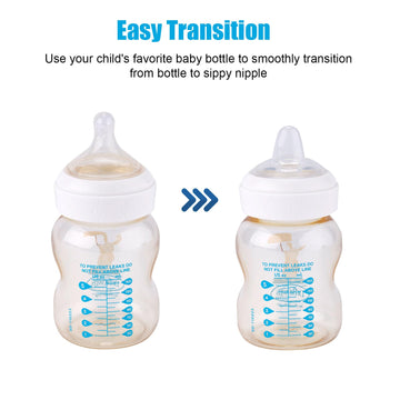 6Pcs Wide-Neck Nipple For Dr. Brown 'S, 100% Soft Silicone Baby Bottle Teat Sippy Straw Spout Nipple Replacement Accessories Bpa