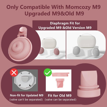 2Pcs Duckbill Valves And 2Pcs Silicone Diaphragms Compatible With Momcozy M9, Replace For Momcozy Mobile Flow M9 Breastfeeding P