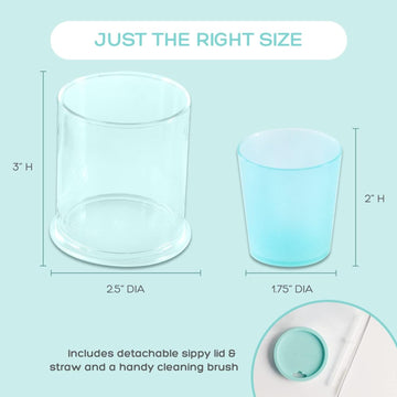 Grabease Straw Cup For Baby Feeding Sippy Cups Toddler Sippy Cups, Bpa-Free & Phthalate-Free For Baby & Toddler, 4-Oz, Teal