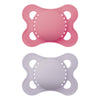 Mam Original Matte Baby Pacifier, Nipple Shape Helps Promote Healthy Oral Development, Sterilizer Case, 2 Pack, 0-6 Months, Girl