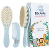 Funfushka Wooden Baby Hair Brush And Comb Set For Newborns - Baby Soft Goat Bristle & Comb For Gentle Scalp Care - Perfect Regis