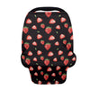 Coldinair Strawberry Print Car Seat Cover For Babies Girls,Multi-Use Breastfeeding Cover Nursing Cover,Soft Stretchy Carseat Can