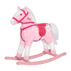 Qaba Kids Rocking Horse Plush Ride On Toy Toddler Rocker for Boys Girls Gifts with Realistic Sounds, Pink