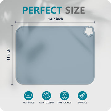 Cutebe Silicone Placemat For Toddles Kids Non-Slip Reusable Portable Kids Placemats For Dinning Table Heat Resistant Placemats,