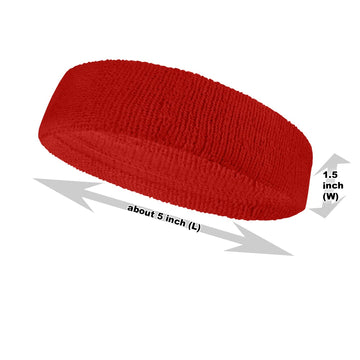 Couver Baby Infant Red Terry Solid Color Headband/Terry Cloth Head Band - 4Pieces