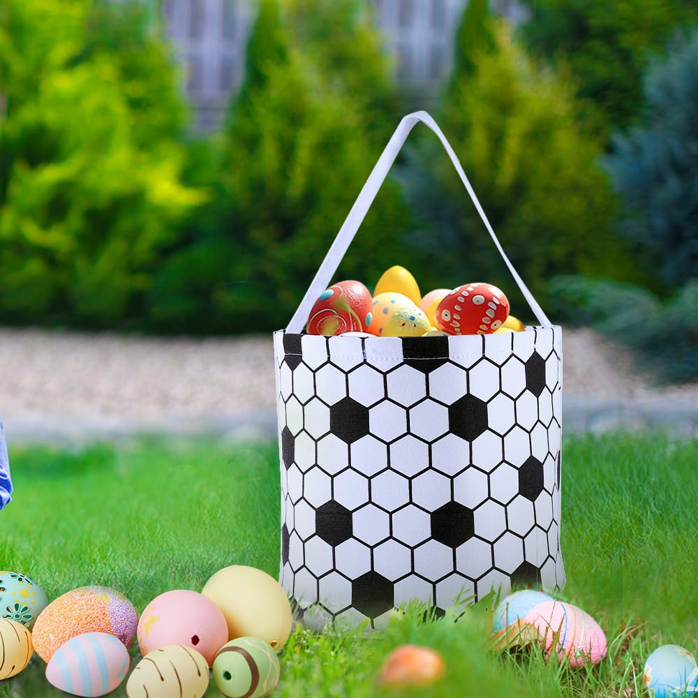 E-Firstfeeling Soccer Basket Easter Baskets Egg Hunt Basket Halloween Baskets For Kids Halloween Trick Or Treat Bags Candy Toys