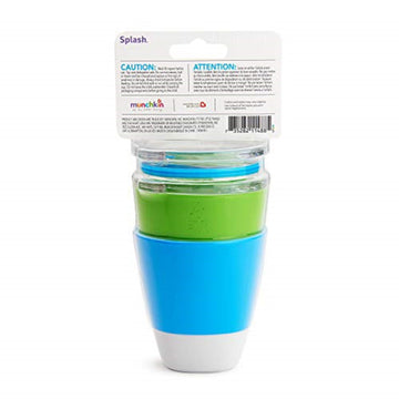 Munchkin Splash Cups & Trainer Lids, 7Oz (Green/Blue)