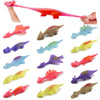 15 Pcs Slingshot Dinosaur Finger Toys, catapult toys as fun as slingshot chicken, cute shapes, more colors, Great for Flying Gam