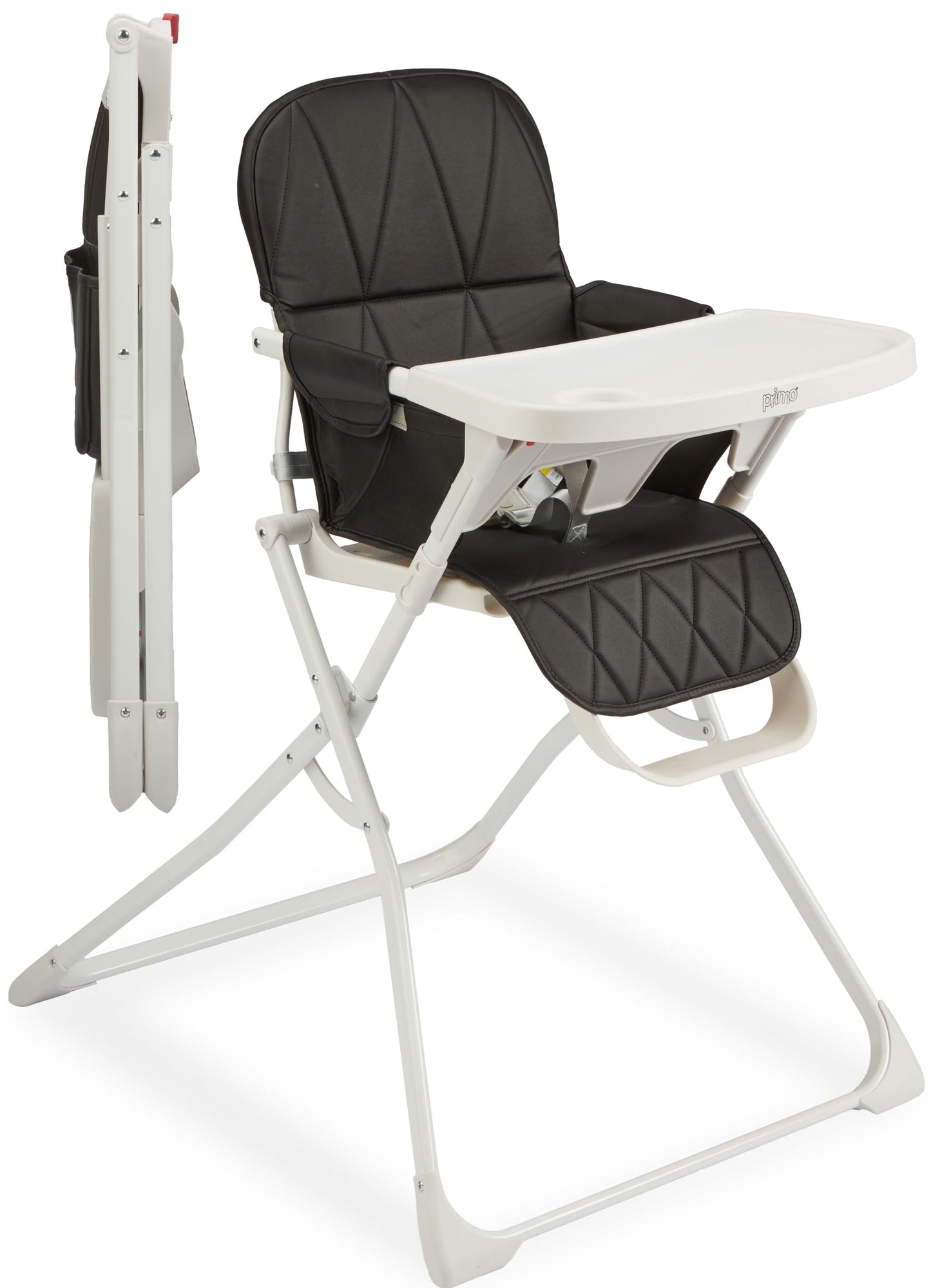 Primo PopUp Folding High Chair for Baby Age 6 to 36 Months - Black Folding Beach Style High Chair with Removable Dishwasher Safe