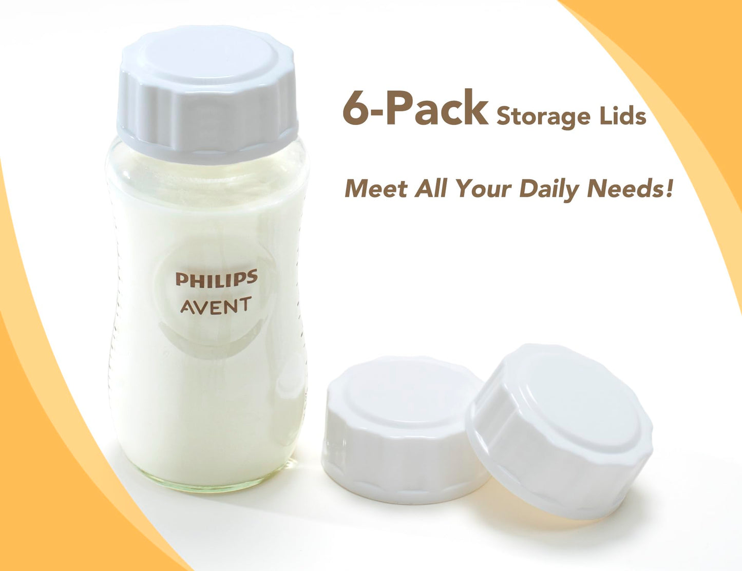 Travel And Storage Bottle Caps Compatible With Avent Baby Bottles, Bottle Lids Replacement, Spill-Proof, Leak-Resistant, Easy-To