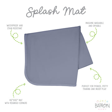 Bapronbaby Minimalist Slate Splash Mat - Waterproof Catch-All For Under High Chairs, Floors, Tables, Playtime Or Arts & Crafts -