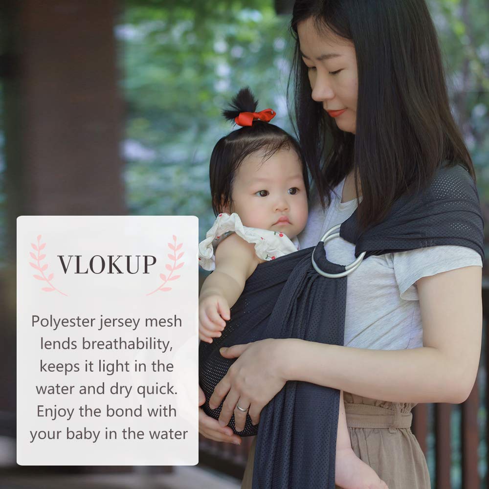 Vlokup Baby Water Ring Sling Carrier | Lightweight Breathable Mesh Baby Wrap For Infant, Newborn, Kids And Toddlers | Perfect Fo