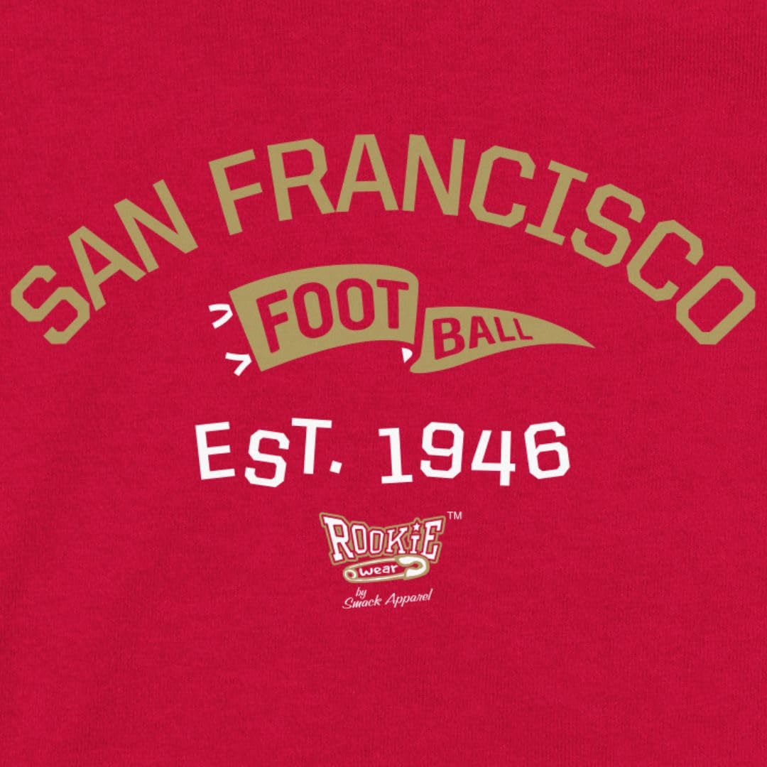 Retro Pennant Baby Apparel For San Francisco Football Fans (Nb-7T) (Red Onesie, 12 Months)