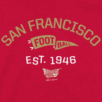 Retro Pennant Baby Apparel For San Francisco Football Fans (Nb-7T) (Red Onesie, 12 Months)