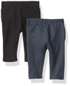 The Children'S Place Baby Girls Everyday 100% Cotton Leggings Pants, Black/ True Indigo 2-Pack, 18-24 Months Us