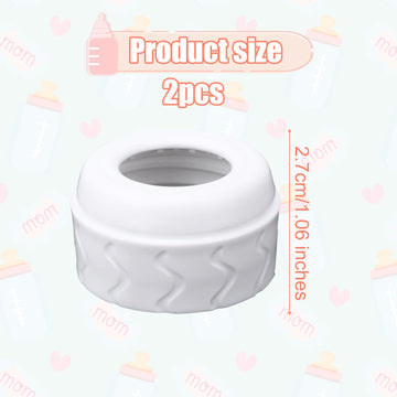 2Pcs Replacement Bottle Nipple Ring Collars, Compatible With Dr. Brown'S Narrow Plastic & Glass Bottles 4Oz & 8Oz No Leak Or Spi