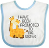 Inktastic I Have Been Promoted To Big Sister Baby Bib White And Blue 276B7