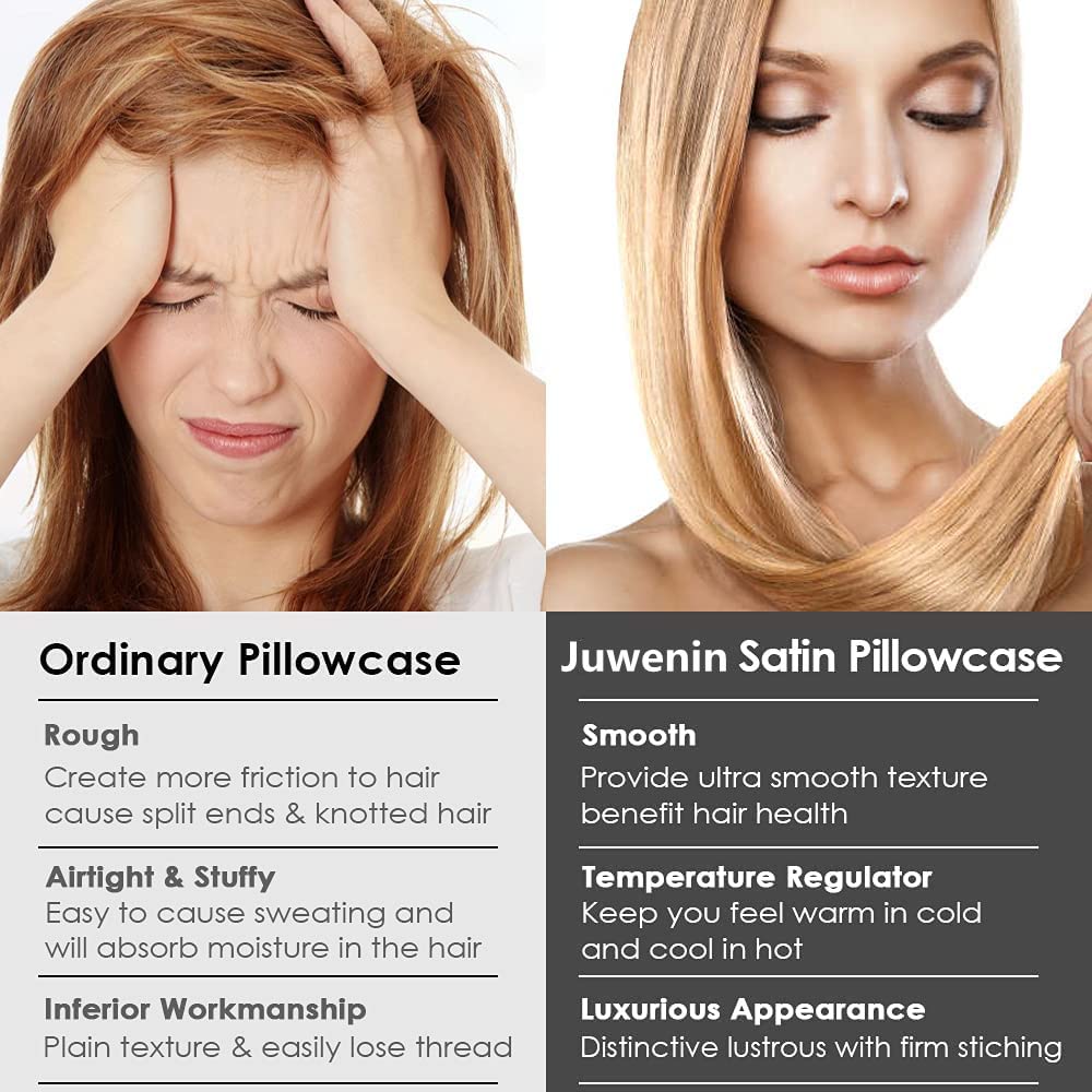 2 Pack Zippered Satin Pillowcaes Luxury And Silky Soft Travel Zip Pillow Cases (Queen, Pink)