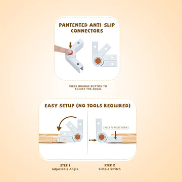 2Pcs Connectors For Wooden Playpen, Foldable & Expandable Baby Playpen Accessories For Big Playpen, Mutiple Options Of 0, 30, 60