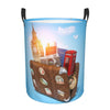 Pevtufa Trip To London Foldable Laundry Basket Organizer,Fabric Clothes Toy Storage Basket Nursery Hamper Storage Bin For Househ