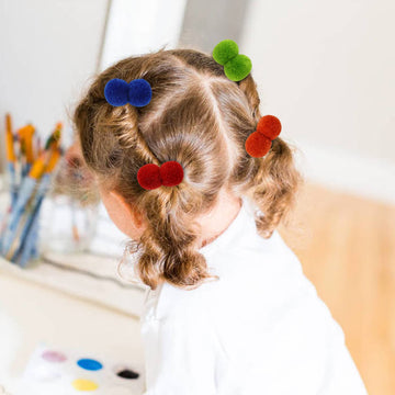 Insowni 40 Pack/20 Pairs Cute Small Pom Pom Hair Ties Colorful Balls Scrunchies Pompoms Elastics Rubber Bands Pigtail Ponytail H