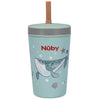Nuby Thirsty Kids Insulated Toddler Cup with Silicone Flexstraw - 12 oz - Stainless Steel and Leak-Resistant - 18+ Months - Ocea
