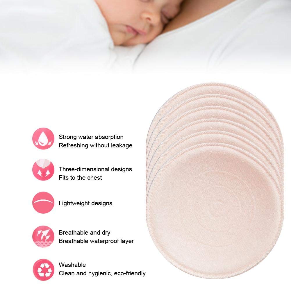 6Pcs Nursing Breast Pads, Reusable Nursing Pads Washable Soft Absorbent Nursing Pads For Every Day And Night Use For Breastfeedi