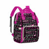 Artsadd Personalized Nappy Bag Large Capacity Diaper Bags, Customized Pink Butterfly Daypack Custom Monogrammed Diaper Backpack
