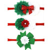 Miuion Baby Girl Nylon Christmas Headbands/Green Red White Sequin Bowknot - Pack Of 3 (Satin Flower Set)