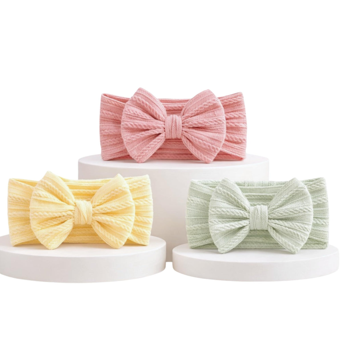 Baby Headband 3 Pcs Set, Hairband For Newborn Baby Girl Boy Soft Cute Strechy Knotted Headband, Baby Shower Essential Gift Acces