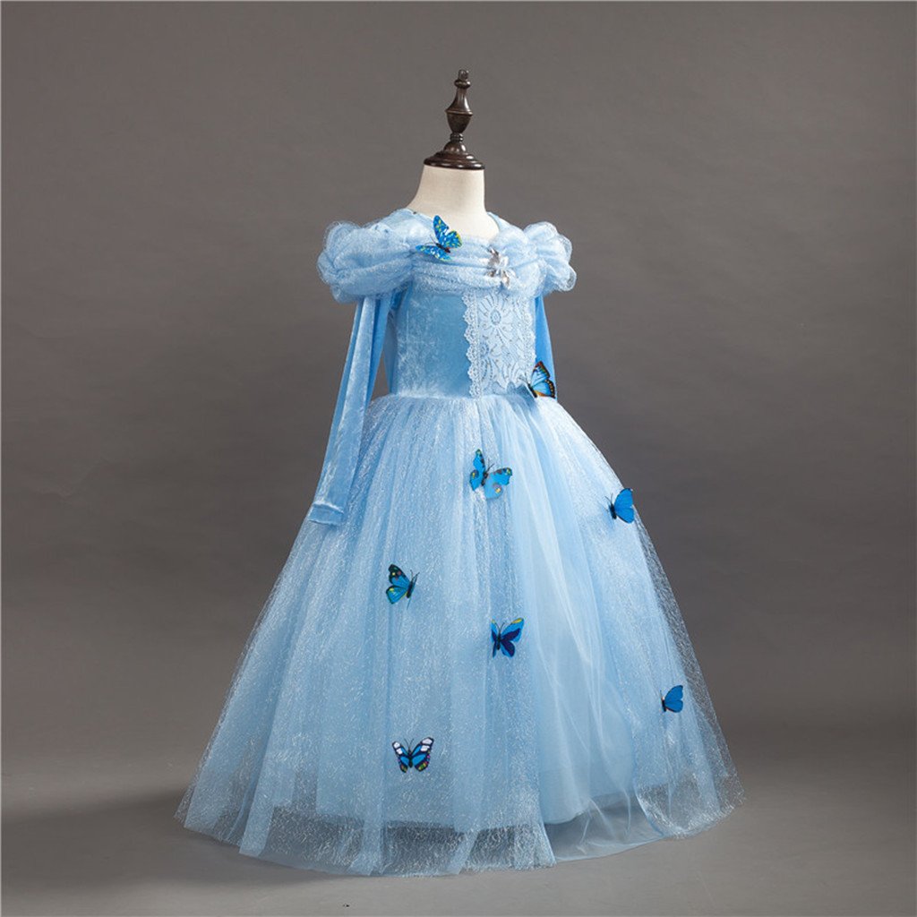Dreamhigh Butterfly Party Girls Costume Dress Size 5-6 Years Sky Blue