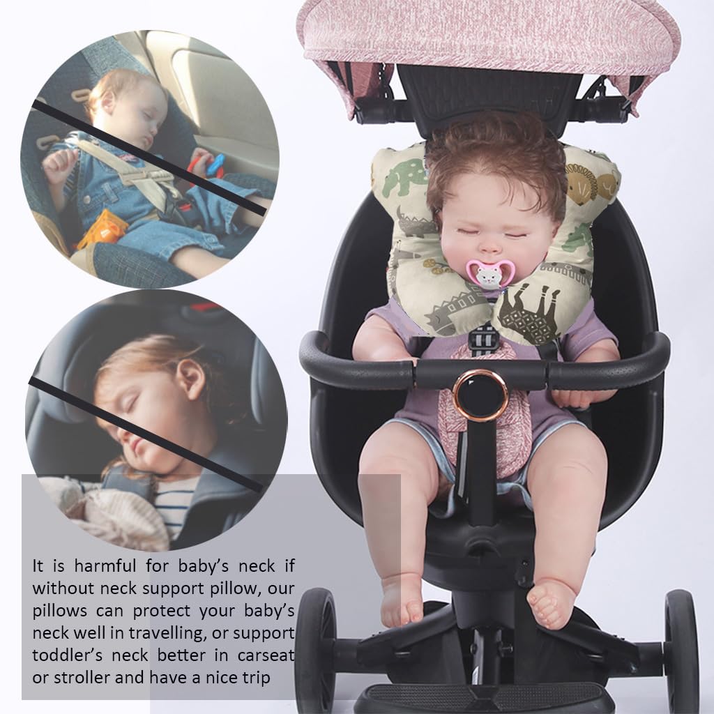 Wedfull Baby Neck Pillows, Comfortable Baby Travel Head Neck Support Pillow For Car Seat Stroller Pushchair, Soft Pp Cotton Trav