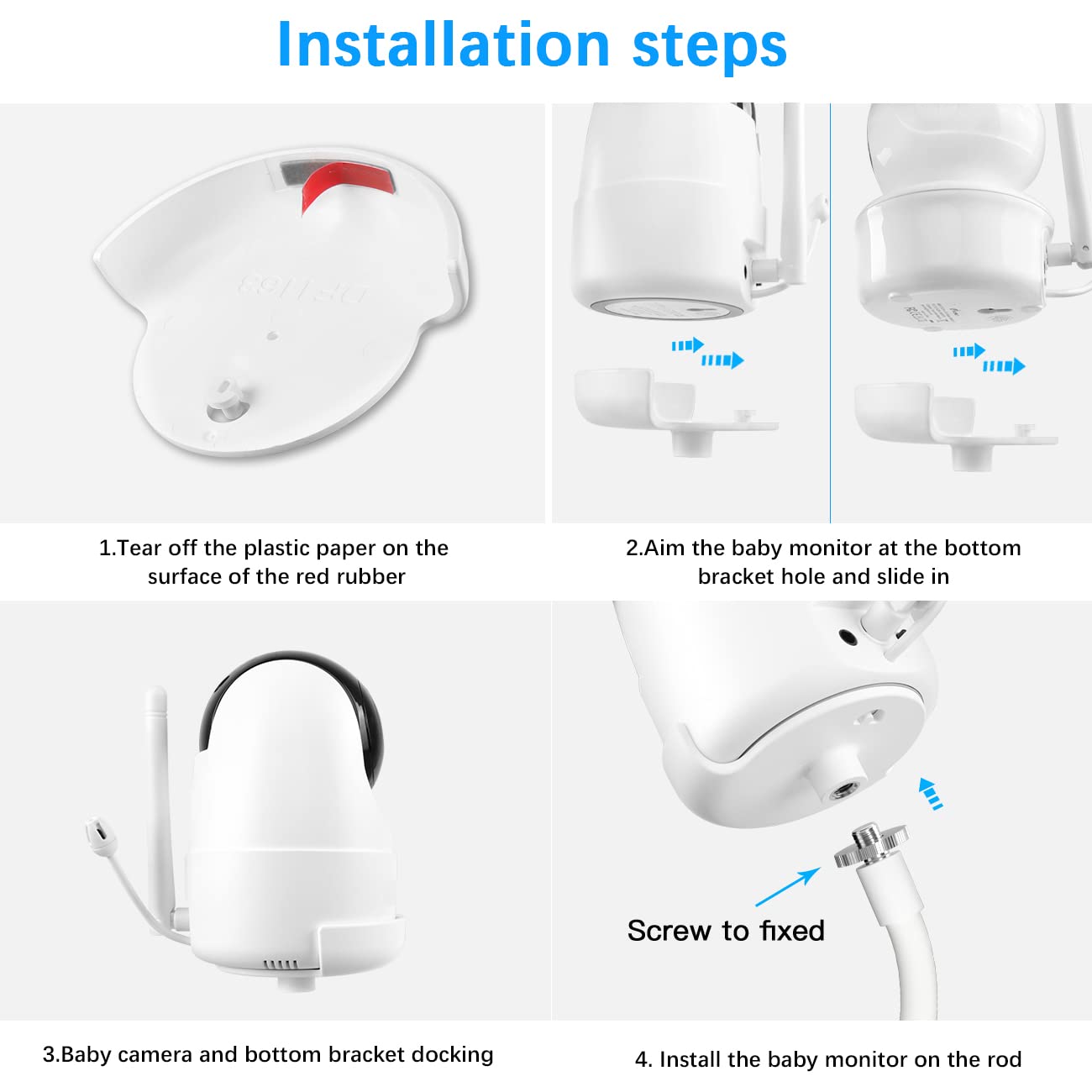 Aobelieve Flexible Baby Camera Clamp Mount For Ifamily Sm650/Sm651, Kidsneed Sm935A/Sm935C, Hubook Sm652, And Anmeate Sm650 Vide