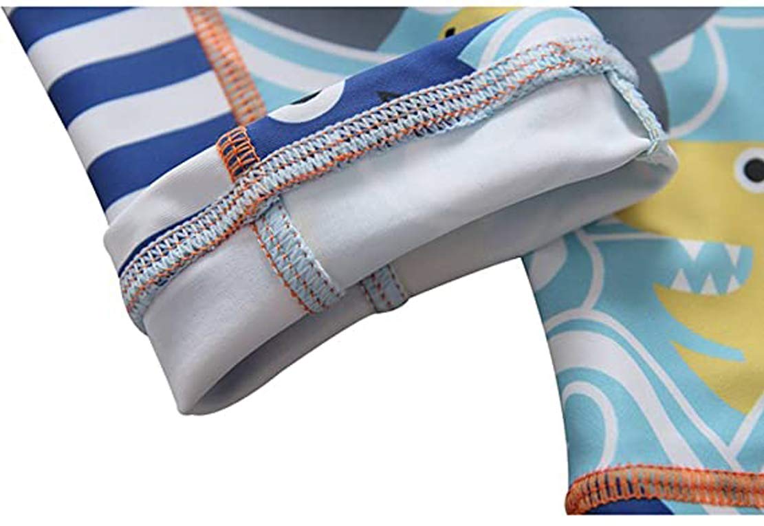 Best For All Baby Boys Kids Swimsuit One Piece Zipper Bathing Suit Rash Guard With Hat(Light Fish, 6-9 Months)