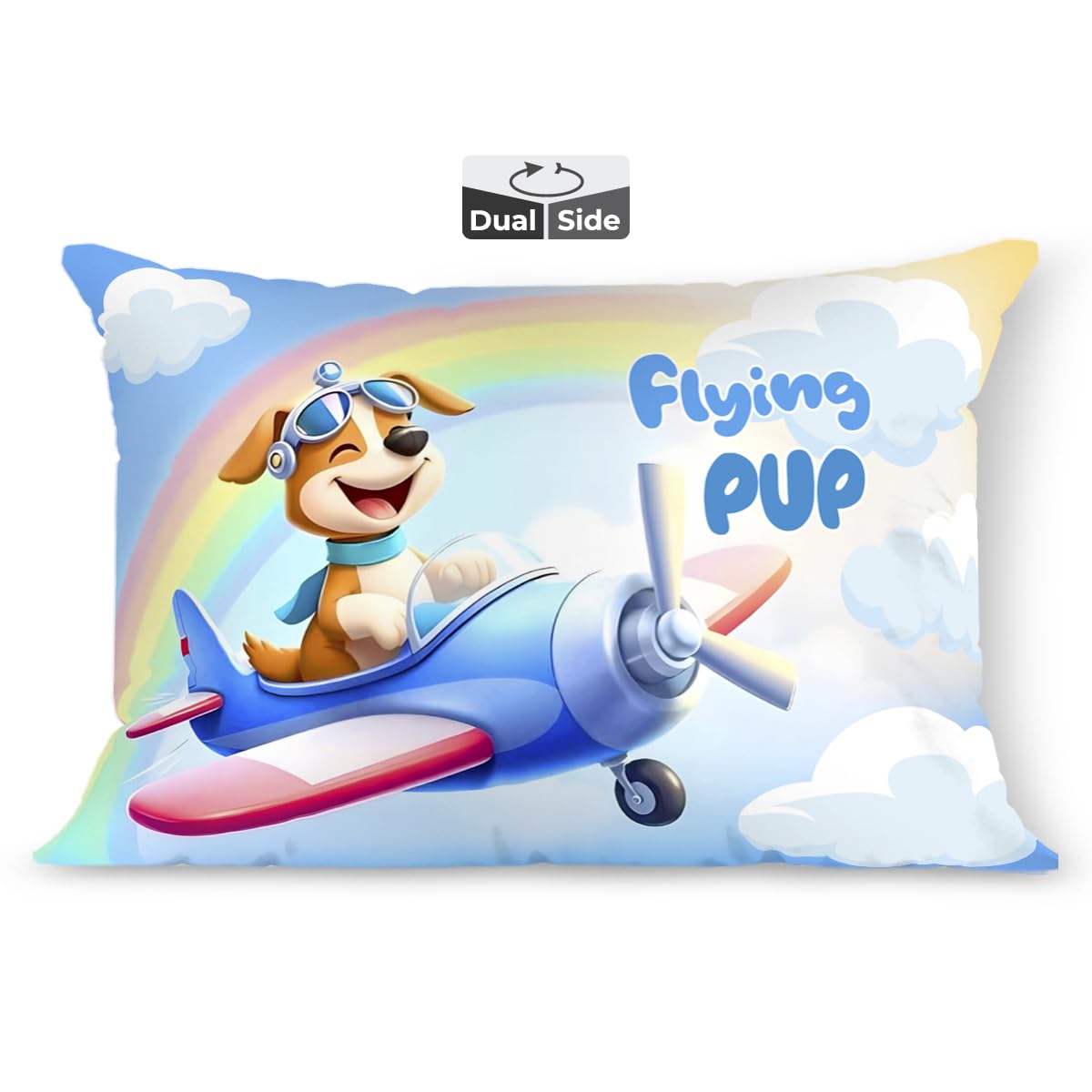 Brizberry Kids Pillow Cushion With Super Soft Fabric | Animal & Cartoon Prints | 12X18 Inches (Design 28)