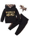 Newborn Baby Girl Clothes Outfits Infant Hoodie Sweatshirt Pants Headband Toddler Girl Clothing Set (Newborn, Black)