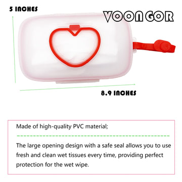 Voongor Baby Wipes Dispenser, Wipe Case With 2 Pcs Portable Travel Wipes Pouch, Refillable Diaper Wipes Holder Container With Li