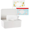 Whiidoom Diaper Wipes Dispenser Wipes Holder, Wipes Tissue Case Keeps Wipes Fresh Tissue Wipes Container With Lid (White)