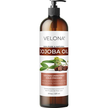 Jojoba Oil - 8 Fl Oz (With Pump) | 100% Pure And Natural | Golden, Unrefined, Cold Pressed, Hexane Free