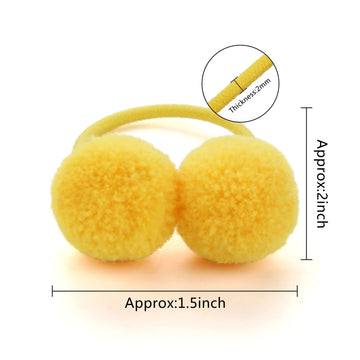 Qearl Hair Ties, 40 Pieces Pom Pom Elastic Hair Ties - 20 Colors Fluffy Velvet Ponytail Holders And Rubber Bands For Baby Girls,