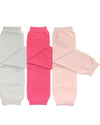 Allydrew 3 Pack Solid Color Baby Leg Warmers & Toddler Leg Warmers, Light Pink, White, Hot Pink