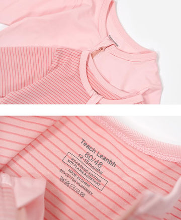 Teach Leanbh Baby Boys Girls 2-Pack Footless Pajamas Cotton 2 Way Zipper Long Sleeve Romper Jumpsuit Sleep And Play (Green+Strip