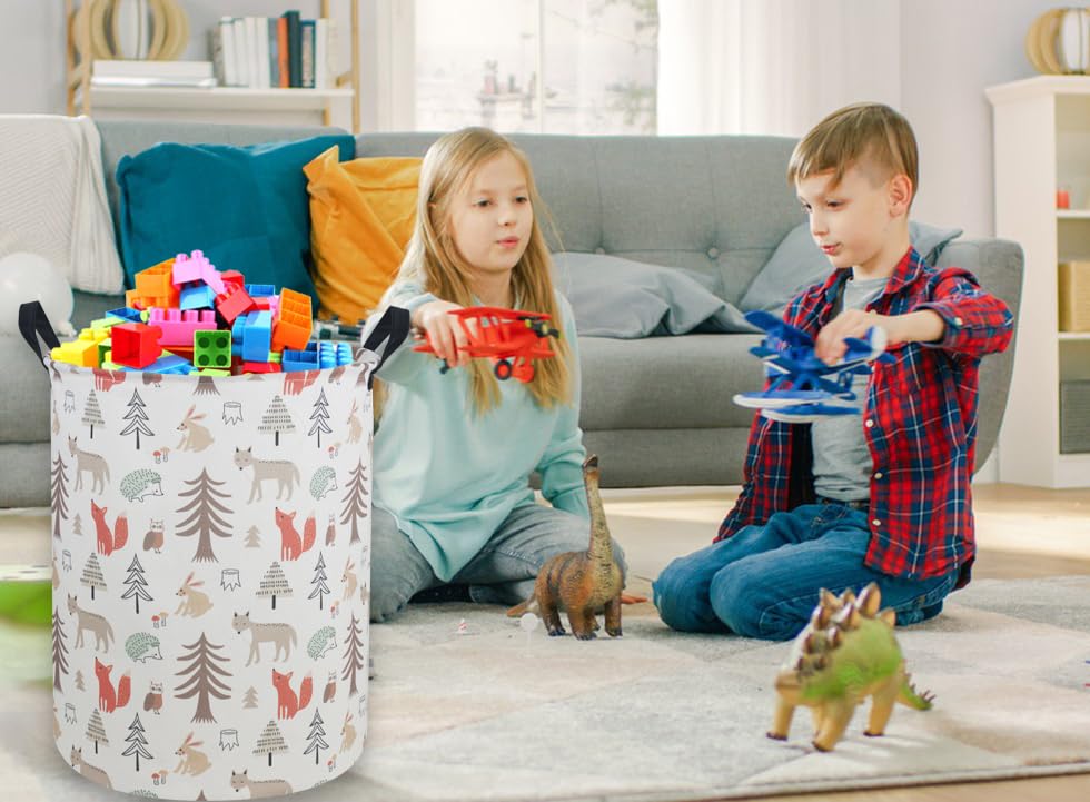 Essme Kids Laundry Hamper,Animal Hamper Collapsible Canvas Waterproof Storage Bin For Girls, Nursery Hamper,Gift Baskets,Toy Bin