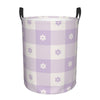 Pevtufa Floral Purple Buffalo Plaid Foldable Laundry Basket Organizer,Fabric Clothes Toy Storage Basket Nursery Hamper Storage B