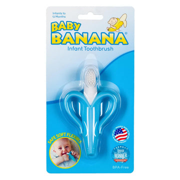 Baby Banana - The Original Blue Banana Toothbrush, Training Teether Tooth Brush for Infant, Baby, and Toddler, Made in America,