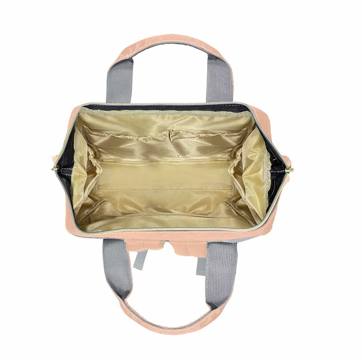 Personalized Name Diaper Backpack, Custom Text Diaper Bag Mummy Nursing Baby Bag Casual Travel Daypack Bag Fashion Multipurpose