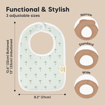 Keababies 8-Pack Organic Baby Bibs For Boy, Girl, Drool Bibs For Baby Boy & Girl Toddler, Infant Bibs, Cotton Bibs, Super Absorb